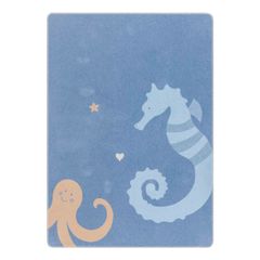 Kinderdecke Ocean Friends 100 x 140 cm - Samtblau - GRS zertifiziert - von David Fussenegger