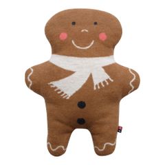 Stuffed cushion: Gingerbread Man, 32 x 40 cm – Brown – GRS-certified
