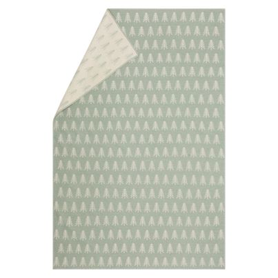 Cozy Blanket rows of trees Color Sage Green 135x200cm by David Fussenegger