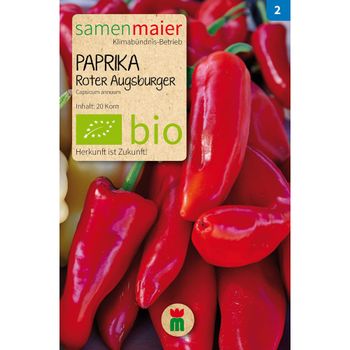 Bio Paprika Roter Augsburger - 20 Korn Saatgut