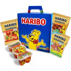 HARIBO das goldige Geschenkpaket - HARIBO Geschenkpaket mit vier verschiedenen Goldbären-Sorten von HARIBO