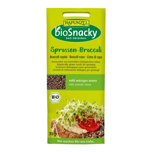 Bio bioSnacky sprout broccoli germination seeds 30g - value pack of 12 from bioSnacky - Rapunzel