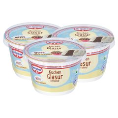 Dr. Oetker Kuchen Glasur Weiß Vanille-Geschmack 3er Pack