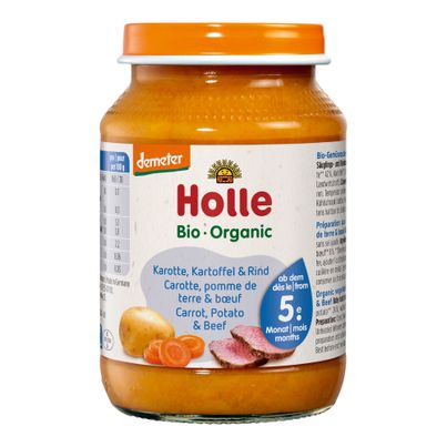 Bio Babygläschen Karotten - Kartoffeln - Rind - ab 5 Monaten - 190g - 6er Vorteilspack von Holle