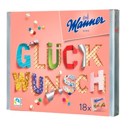 Manner Original Neapolitaner Schnitten 18er Geschenkpackung Glückwunsch 1350g