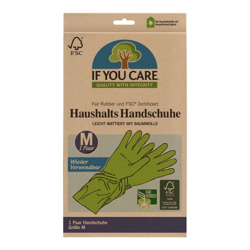 Organic rubber gloves 1 pair medium 1 piece - value pack of 12 from If You Care