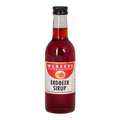 Erdbeer Sirup 250ml - sorgfältig ausgewählte Erdbeeren - ohne zusätzliche Aromen und Farbstoffe von Wurzers