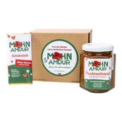 Mohnpräsente Genuss-Duette, gefüllte Mohnschokolade & Fruchtaufstrich mit Marille und Mohn von Mohn Amour