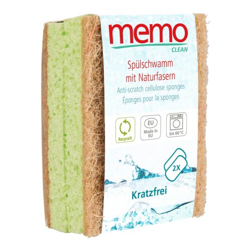 Bio Spülschwamm mit Naturfasern 1Stück - 12er Vorteilspack von Memo