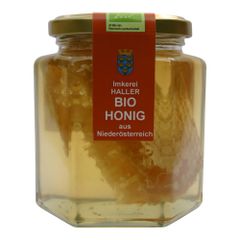 Bio Honig mit Wabenstück 500g - 6er Vorteilspack von Imkerei Haller