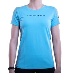 Dunkelschwarz Damen T-Shirt W-1 LOGO aqua
