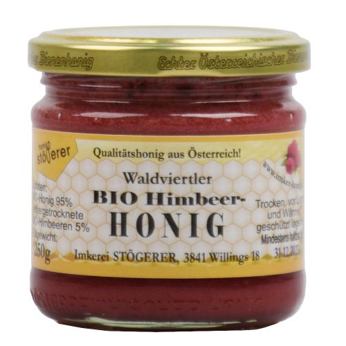 Bio Honig mit Himbeeren 250g