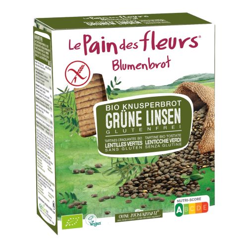 Bio Knusperbrot Grüne Linsen 150g - 6er Vorteilspack von Blumenbrot