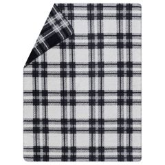 Wohndecke Tartan 150 x 200 cm - Anthrazit - GRS zertifiziert