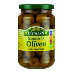 Oliven grün ohne Stein 300g - 12er Vorteilspack von Feinkost Dittmann