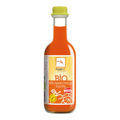 Bio Apfel-Orange-Karotte-Saft MW 250ml - 24er Vorteilspack von Hasenfit