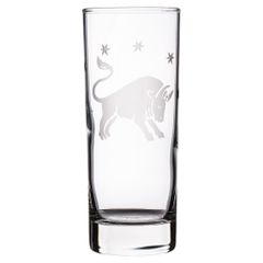 Handgraviertes Glas mit Sternzeichen und Namensgravur Stier