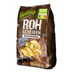 Raw slices of potato chips rock salt 120g from Lorenz
