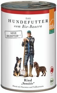 Bio Hundefutter Menü mit Rind und Karotte 410g - 12er Vorteilspack von Defu