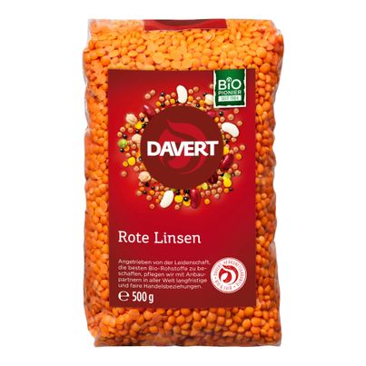 Bio Rote Linsen 500g - 8er Vorteilspack von Davert