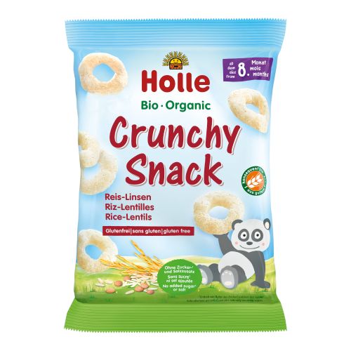 Organic Crunchy Snack Rice Lentil 25g - value pack of 8 from Holle