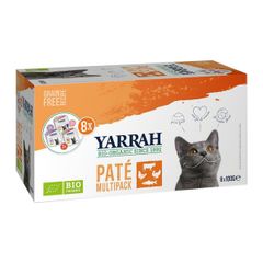 Bio Yarrah Katzenfutter Paté Multi-Pack 800g - 8er Vorteilspack - Tierfutter von Yarrah