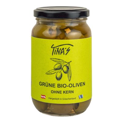 Bio Oliven Grün ohne Kern 370ml - 6er Vorteilspack von Tina's