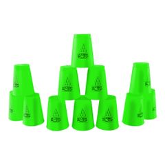 Stapelbecher Set 12 Stück - neon grün - Lernspiel - Fördert die Konzentration - Koordination - Feinmotorik Balance und Reflex von World of Magic Play