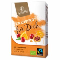 Bio Cranberry in weißer Orange Schokolade 90g