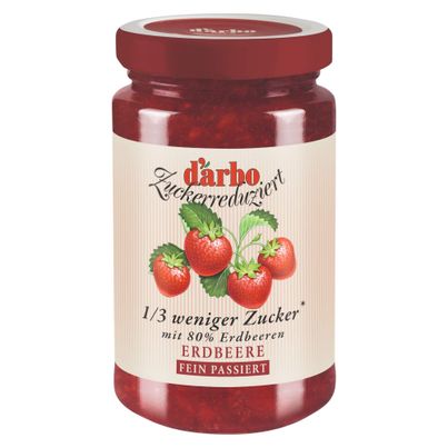 Darbo Fruchtaufstrich passiert Erdbeere zuckerreduziert 250g