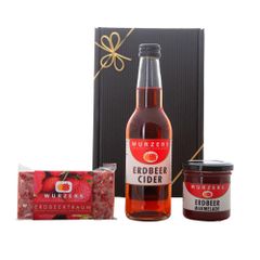 Wurzers Geschenkpackung Erdbeertrio Cider - ideal zu jedem Anlass - Geschenkidee für Erdbeer Tiger