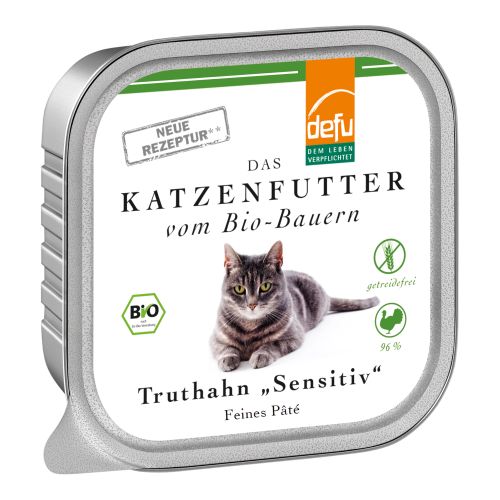 Bio Katzenfutter Truthan Sensitiv 200g - 12er Vorteilspack von Defu