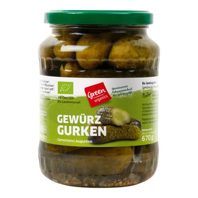 Bio Gewürzgurken süß-sauer 720ml - 6er Vorteilspack von Green Organics