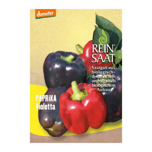 Bio Paprika Violetta Saatgut - 1 Beutel - 5er Vorteilspack von Reinsaat