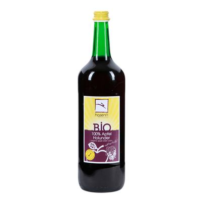 Bio Apfel-Holunder-Saft MW 1000ml - 6er Vorteilspack von Hasenfit