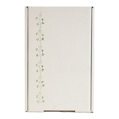 Grass paper gift box that you can fill yourself - hand-printed with a green border