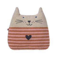 Gefülltes Kissen Katze 40 x 40 cm - Natur - GRS zertifiziert - von David Fussenegger