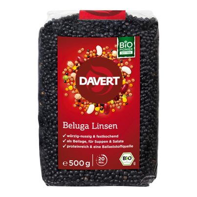Bio Beluga Linsen 500g - 8er Vorteilspack von Davert