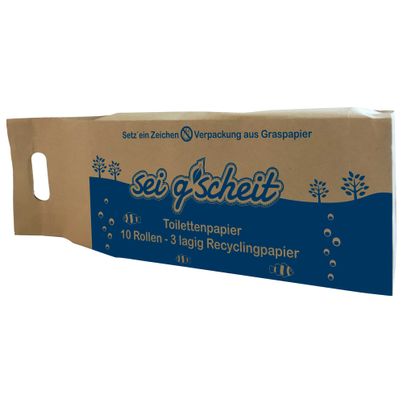 Toilettenpapier Recyclingpapier - 10 Rollen - 3 lagig