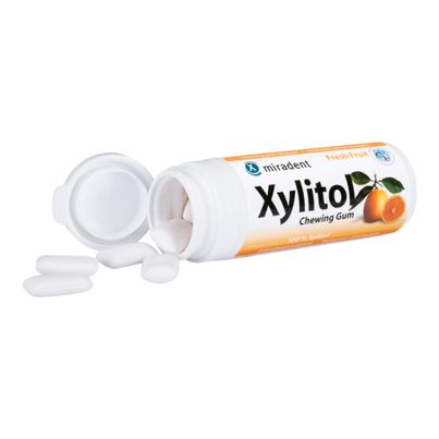 Bio Xylitol Kaugummi Fresh Fruit 30g - 12er Vorteilspack von Miradent