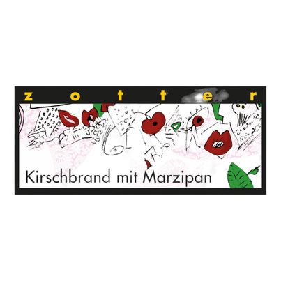 Organic chocolate cherry schnaps with marzipan 70g - 10 pieces benefit pack from Zotter
