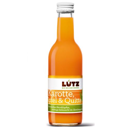 Bio Fruchtsaft Karotte Apfel und Quitte 250ml - Vitaminkick - prickelnde Erfrischung - exotisch süß-bitter - perfekter Start in den Tag von Bio Lutz