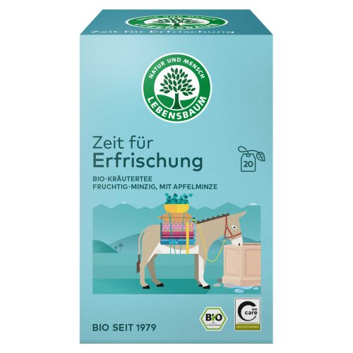 Bio Kräutertee Zeit für Erfrischung Fruchtige Minze mit Apfelminze 20 Beutel 30g von LEBENSBAUM