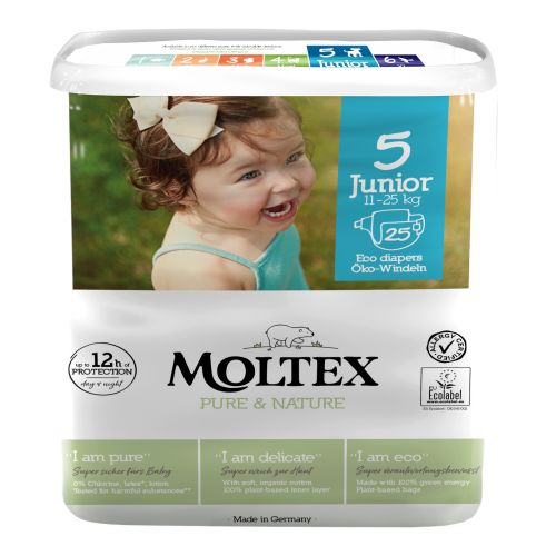 Bio 5 junior diapers 11-16kg 25 pieces - value pack of 5 from Moltex Nature No 1