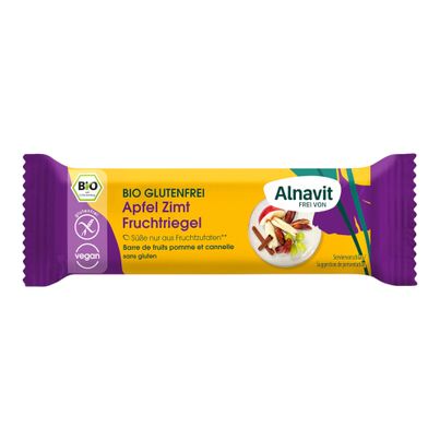 Bio Apfel Zimt Fruchtriegel 40g - 24er Vorteilspack von Alnavit