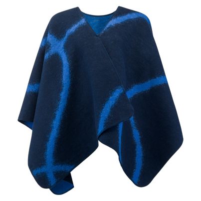 Poncho linear Farbe Blau 140x70cm von David Fussenegger