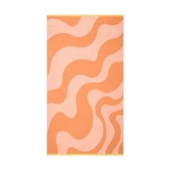 Strandtuch Retro Waves Frottee 100 x 180 cm - Hellorange - von David Fussenegger