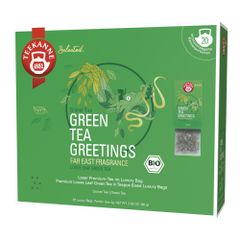 Organic Green Tea Greetings 20 bags of teapot
