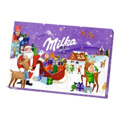 Milka Adventskalender Alpenmilchschokolade mit Milchcremefüllung 200g von Milka