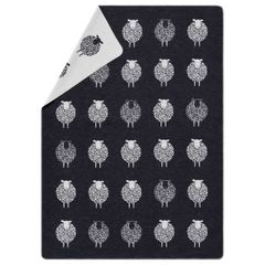 Sheep-print flannel blanket 140 x 200 cm – Anthracite – GRS certified